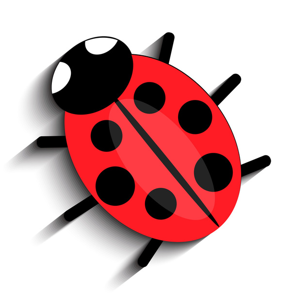 red ladybug, - Вектор,изображение