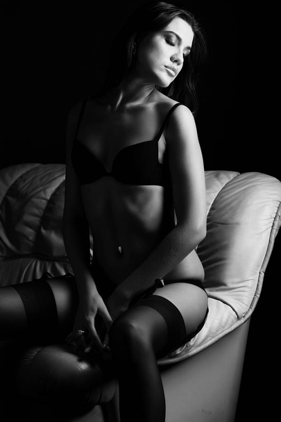 Beautiful alluring young woman in sexy lingerie  - Φωτογραφία, εικόνα