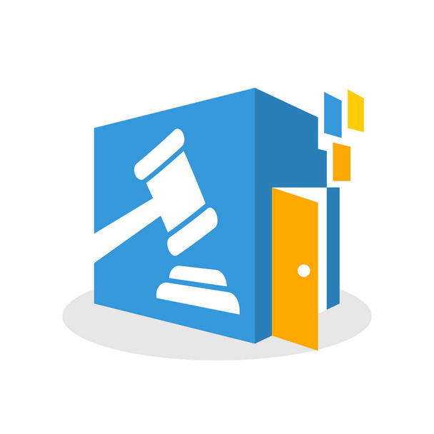 Illustrazione vettoriale icone con il concetto di trovare una via d'uscita, soluzioni ai problemi di giustizia legale
 - Vettoriali, immagini