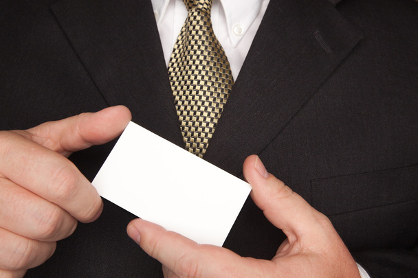 Businessman Holding Blank Business Card - Zdjęcie, obraz