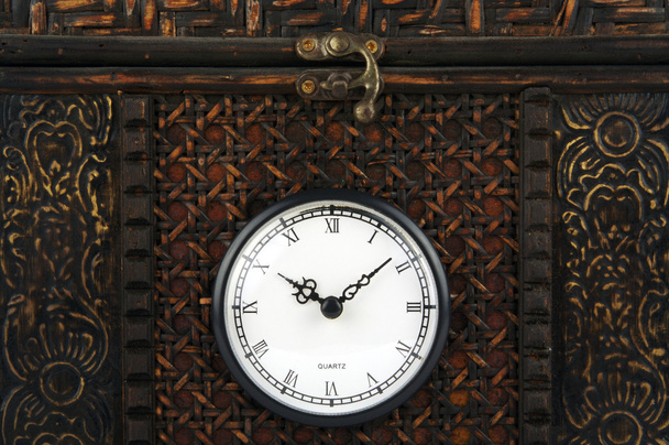 Close-up Front of Ornate Carriage Clock Box. - Photo, Image