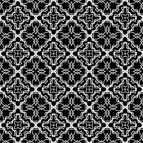 Ornamental Seamless Line Pattern. Endless Texture. Oriental Geometric Ornament - Photo, Image