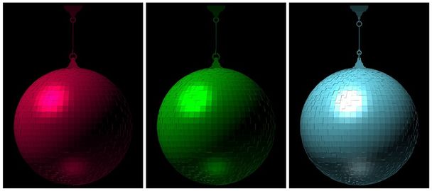 RGB-kleur disco bal in kamer vector - Vector, afbeelding