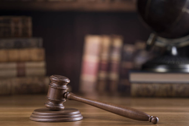 Law wooden gavel barrister, justice concept, legal system concept - Φωτογραφία, εικόνα