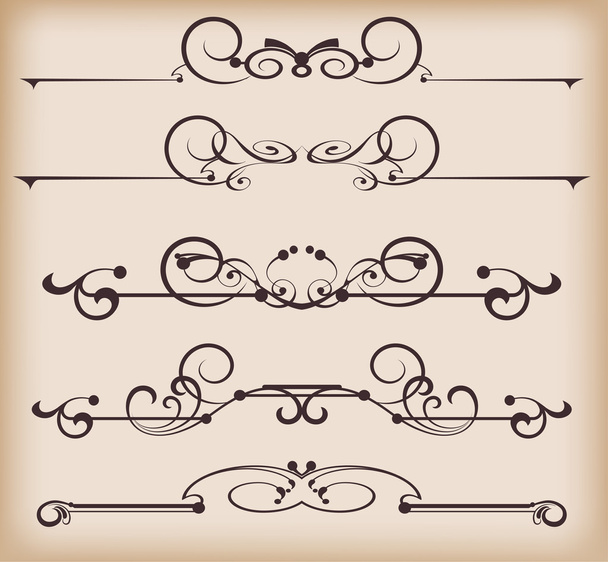 Vector set. Victorian Scrolls and crown. - ベクター画像