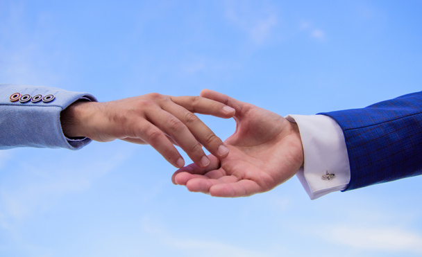 Startup project concept. Impulse for cooperation start of partnership. Hand gesture of partnership. Association or integration of company. Beginning of partnership and interaction in business - Foto, Imagem