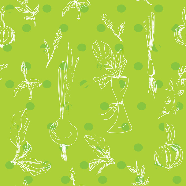 Salad vegetables seamless pattern - Vettoriali, immagini