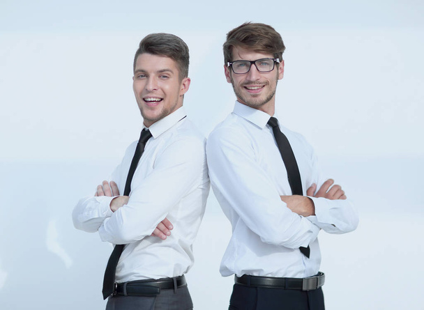 two business colleagues, standing - Fotó, kép