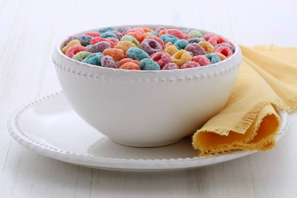 kids delicious and nutritious cereal loops - Photo, Image