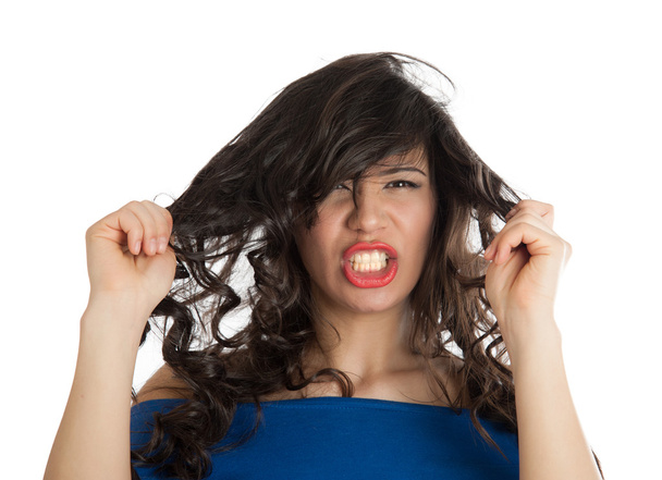 woman screaming and tearing his hair - Foto, Imagen