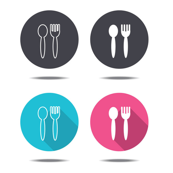 icon design fork and spoon - Vector, Image