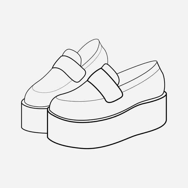 Zapatillas plataforma icono elemento de línea. ilustración de la línea de iconos de zapatos de plataforma aislados en un fondo limpio para el diseño del logotipo de su aplicación móvil web
. - Foto, imagen