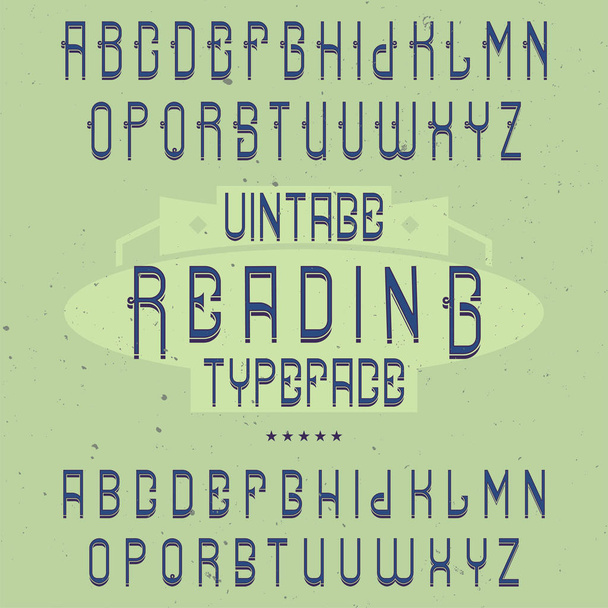 Vintage label font named Reading. - Vektori, kuva