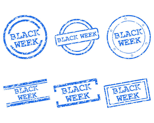 Černý týden razítka na bílém - Vektor, obrázek