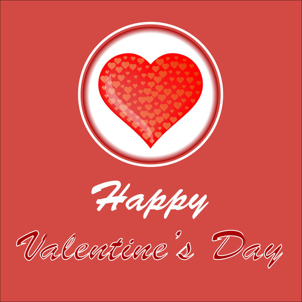 Šťastný Valentýn Romantický prapor s červeným srdcem na bílém pozadí. - Fotografie, Obrázek
