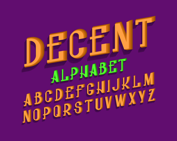 Decent isolated english alphabet. Urban volumetric letters font. - Vector, Image