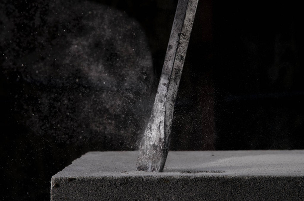 Wyświetlić zbliżenie betonu wiertło - Zdjęcie, obraz