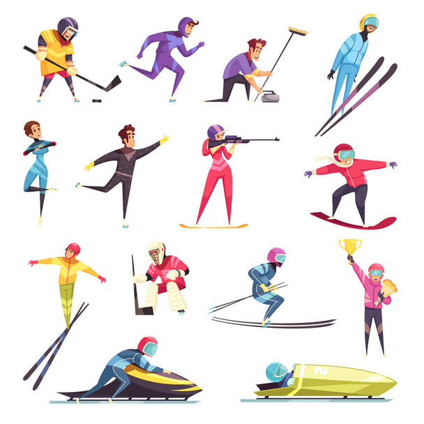 Зимние виды спорта
 - Вектор,изображение