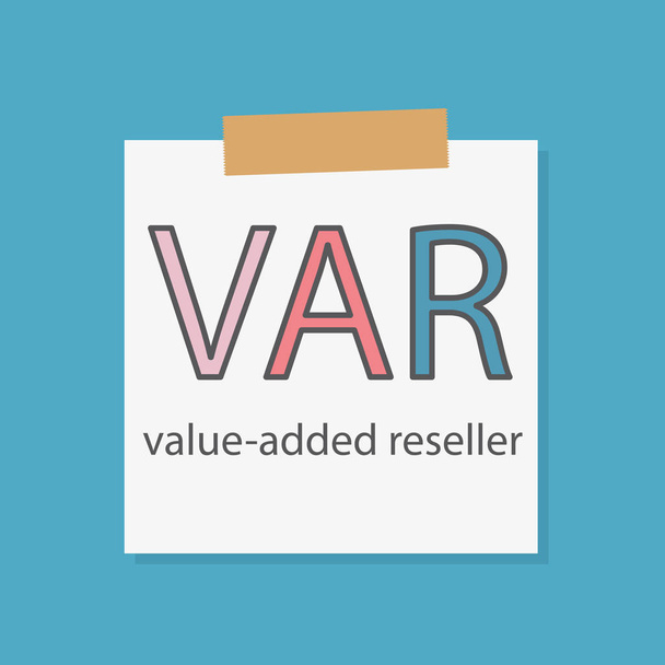 VAR Revendedor de valor agregado escrito em um caderno de papel- ilustração vetorial
 - Vetor, Imagem