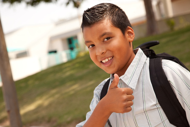 Joven chico hispano listo para la escuela
 - Foto, Imagen