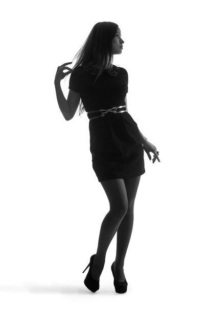 silhouette of a beautiful girl - Photo, Image