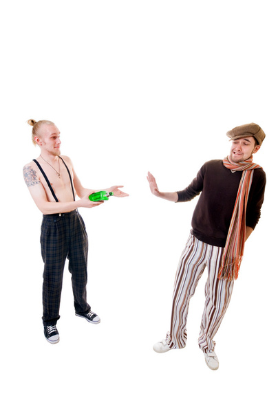 Young men offering a drink - Фото, изображение