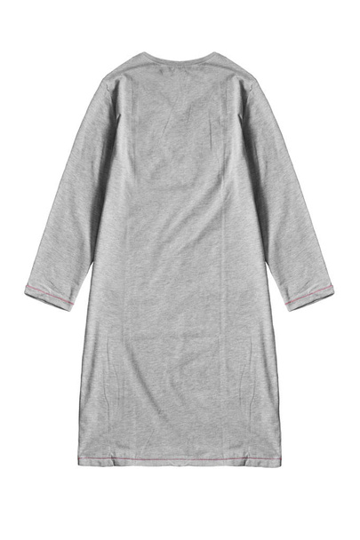Grey cotton oversized casual dress isolated over white - 写真・画像