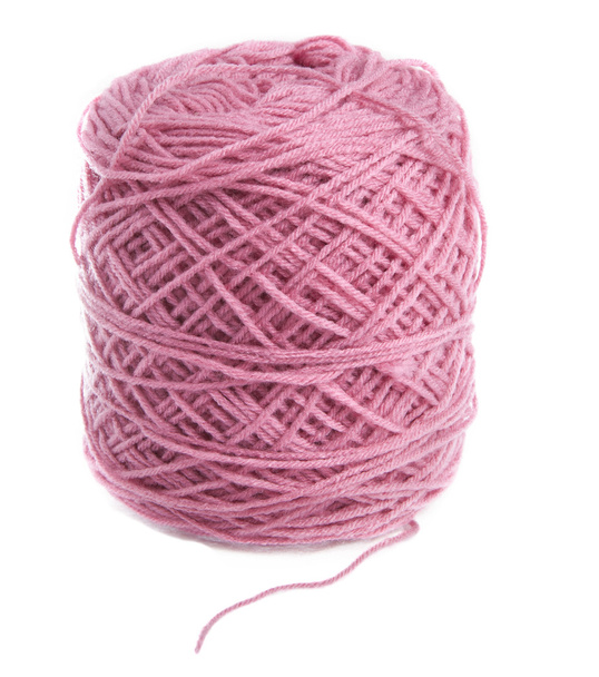 palla di corda rosa per lavorare a maglia isolata bianca
 - Foto, immagini