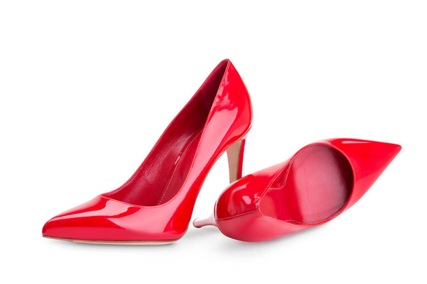 Women's shoes in red patent leather. High Heel Shoes. - Foto, Imagem