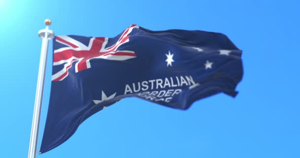 australische Grenzschutzflagge, Australien. Schleife - Filmmaterial, Video