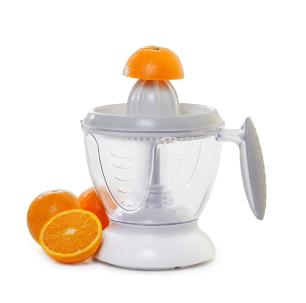 juice extractor with ripe oranges - Fotoğraf, Görsel
