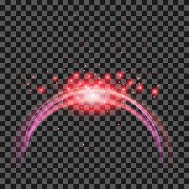 Starry Light Background. Pink Red Glowing Lines. Speed Motion Effect. Sparcle Glitter Trail - Photo, Image