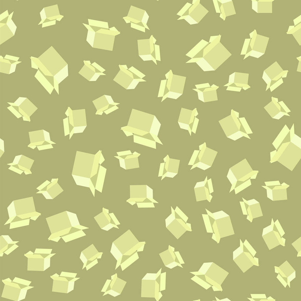 Nyitott papír dobozok varrat nélküli mintát zöld háttér - Fotó, kép