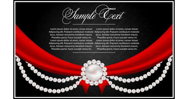 tarjeta de felicitación abstracta con perlas
 - Vector, Imagen