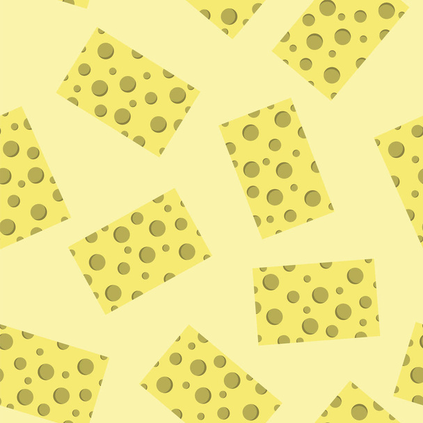 Tasty Cheese Seamless Pattern. Yellow Food Backround. Made from Cows Milk. Natural Product. - Photo, Image