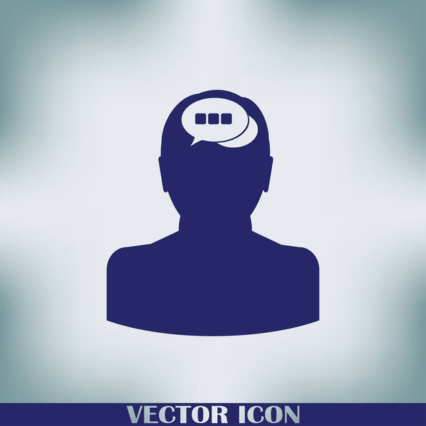 ανθρώπινο κεφάλι με φούσκα ομιλία, το εικονίδιο. Διανυσματικών Eps 10 - Διάνυσμα, εικόνα