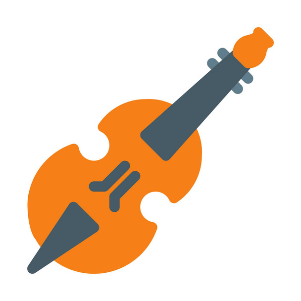 Значок музыкального инструмента для скрипки, простая векторная иллюстрация
 - Вектор,изображение