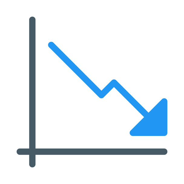 Downtrend Line Graph icon, simple vector illustration - Vector, Image