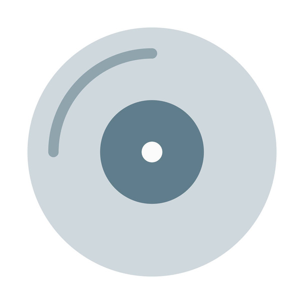 Icono de disco compacto en blanco, ilustración vectorial simple
 - Vector, imagen