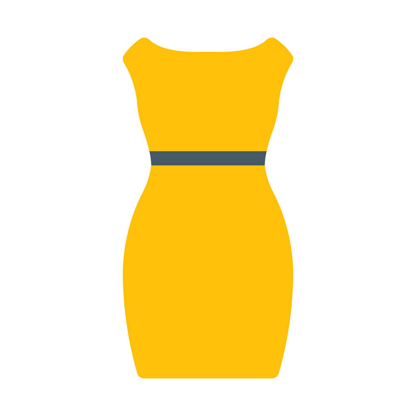 Ikona kobiece sukienki bez rękawów, proste wektor ilustracja - Wektor, obraz