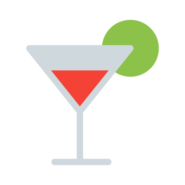 Cocktail glass with lemon icon, simple vector illustration - Vektor, Bild