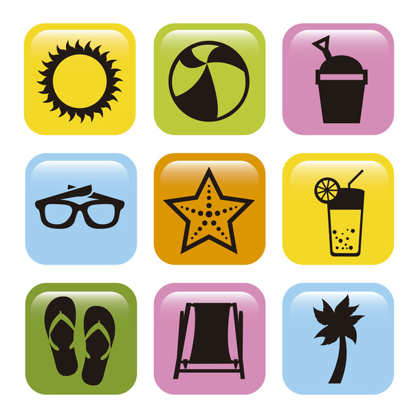 summer icons - Vector, Image