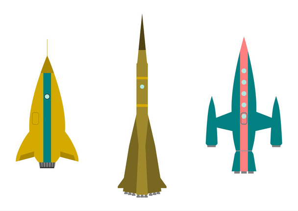Retro rockets. - Vector, Image