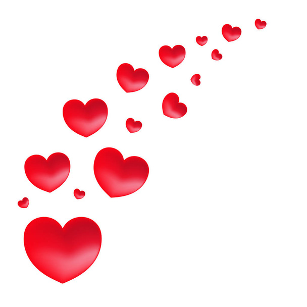 Huella vectorial de corazones rojos. San Valentín corazones rojos
.  - Vector, Imagen