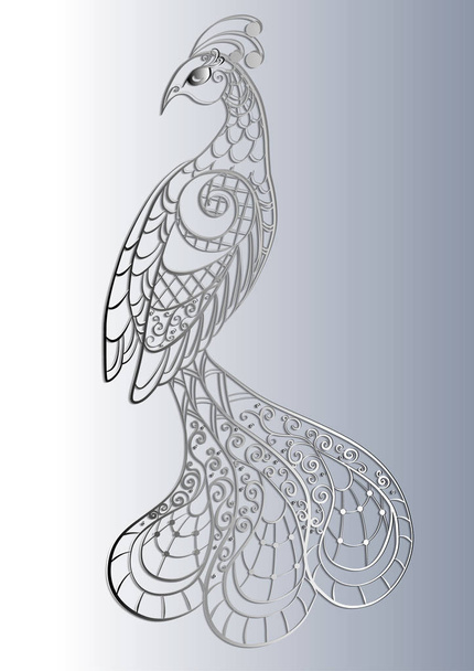 traforo bianco e nero silhouette tridimensionale di un favoloso uccello
. - Vettoriali, immagini
