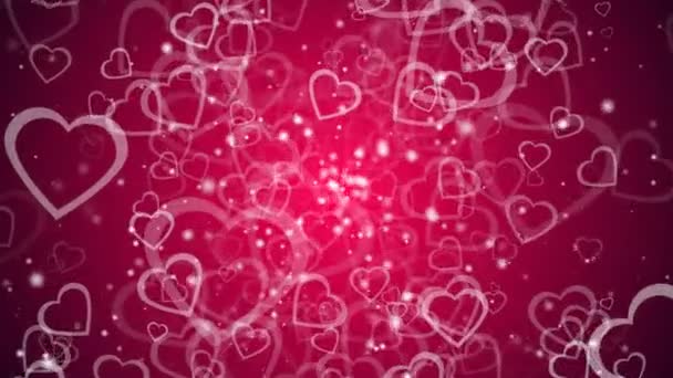Fond abstrait avec de nombreux cœurs, 3d rendu fond généré par ordinateur pour la Saint-Valentin - Séquence, vidéo