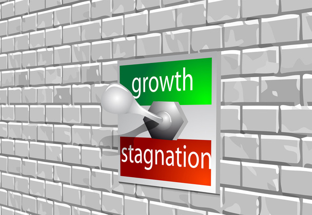 growth stagnation - Vector, Image