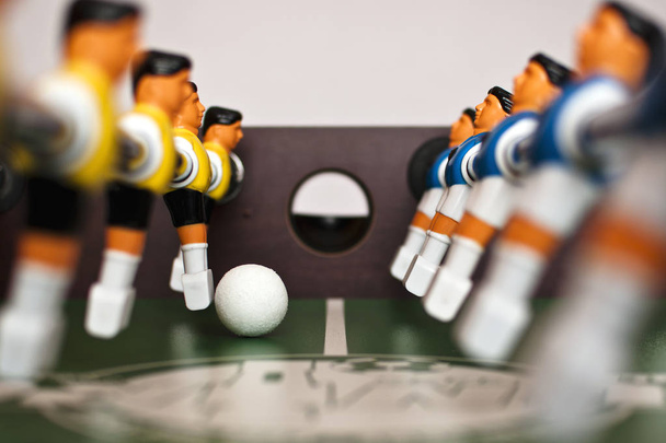 Football table - players and ball. - Zdjęcie, obraz