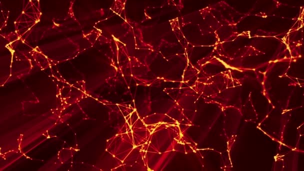κόκκινο πορτοκαλί σωματίδια κινούνται αργά σε μαύρο φόντο. 3D rendering - Πλάνα, βίντεο