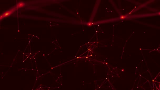 κόκκινο πορτοκαλί σωματίδια κινούνται αργά σε μαύρο φόντο. 3D rendering - Πλάνα, βίντεο